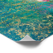 Bloemhart Goud Romantisch Handgeschrift Poster (Hoek)