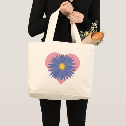 Bloemhart Grote Tote Bag (Voorkant (product))