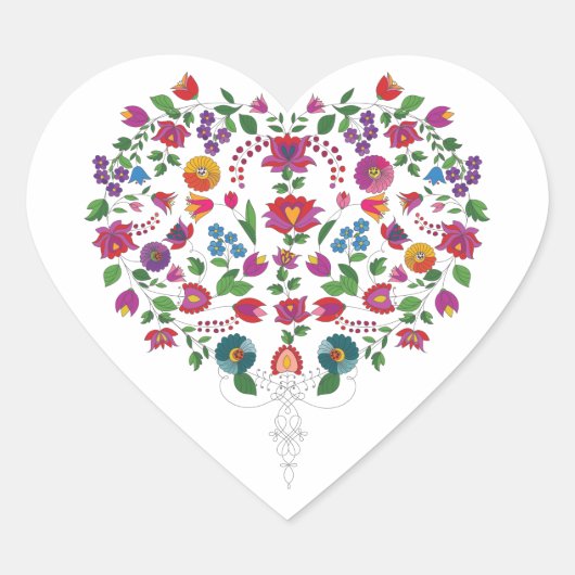 Bloemhart Hart Sticker (Voorkant)