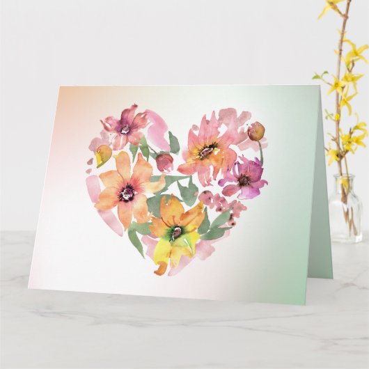 Bloemhart Kaart (Gele Bloem)