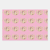 Bloemhart Kawaii kunst Kitten  Inpakpapier Vel (Voorkant 3)