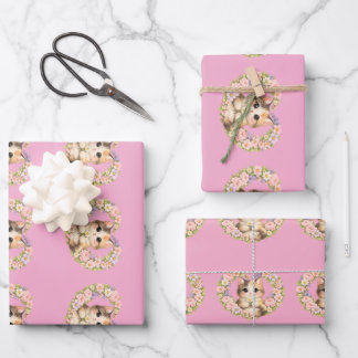 Bloemhart Kawaii kunst Kitten Inpakpapier Vel