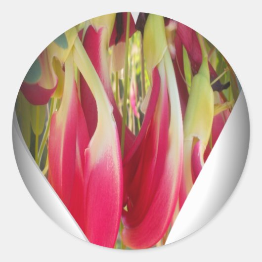Bloemhart Kunstprint Ronde Sticker (Voorkant)