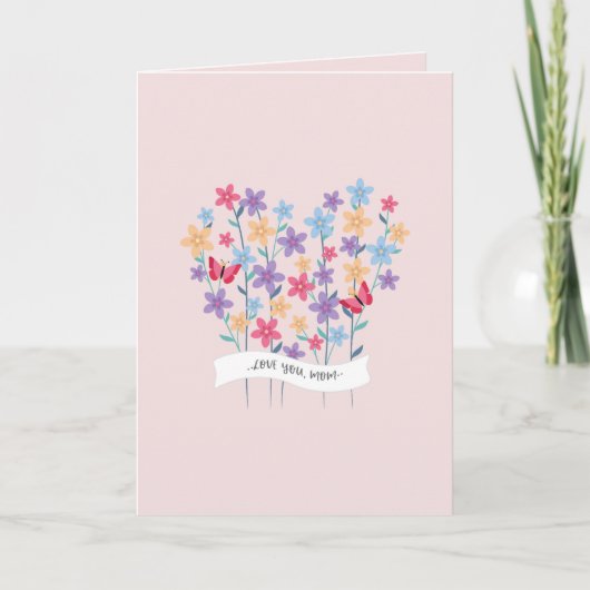 Bloemhart Liefde jij mama Moederdag Kaart (Voorkant)