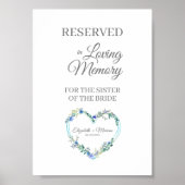 Bloemhart Liefdevolle Herinnering Gereserveerde St Poster (Voorkant)