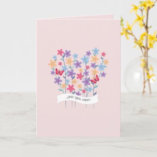 Bloemhart Liefs Moederdag Kaart (Gele Bloem)