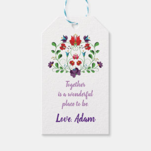Bloemhart met citaat cadeaulabel
