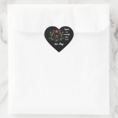 Bloemhart met citaat hart sticker (Tas)