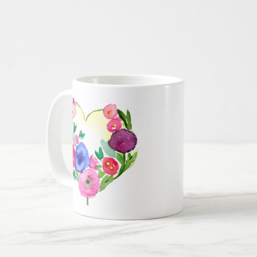 Bloemhart met Dochter Quote Koffiemok (Voorkant links)