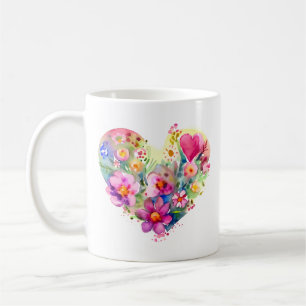 Bloemhart met inspirerende quote koffiemok
