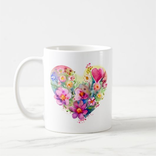 Bloemhart met inspirerende quote koffiemok (Links)