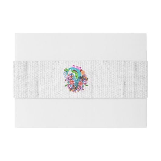 Bloemhart Mexicaanse bruiloft Uitnodigingen Wikkel (Achterkant Voorbeeld)