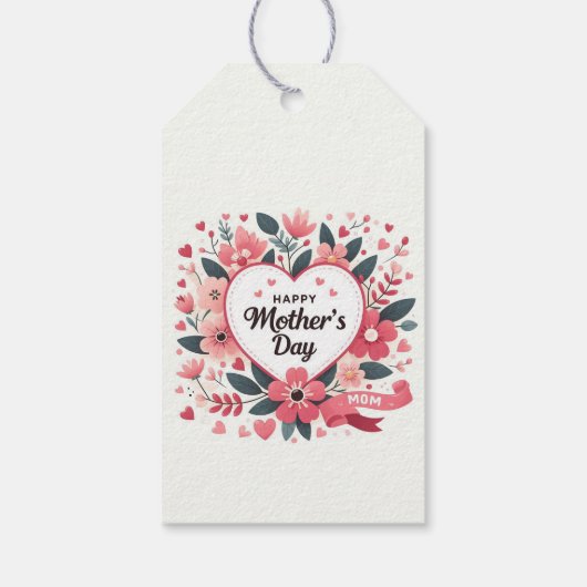 Bloemhart Moederdag Cadeaulabel (Achterkant)