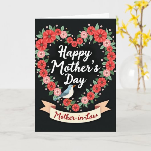 Bloemhart Moeders Kaart (Gele Bloem)