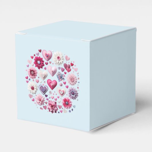 Bloemhart op Valentijnsdag Bedankdoosjes (Voorkant Zijde)