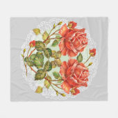 Bloemhart op witte servet naadloos patroon fleece deken (Voorkant (Horizontaal))