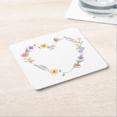 Bloemhart Papier Coaster Kartonnen Onderzetters (Schuin)