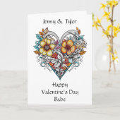 Bloemhart Romantisch Gepersonaliseerd Kaart (Gele Bloem)