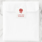 Bloemhart Roos Romantische Valenti Vierkante Sticker (Tas)