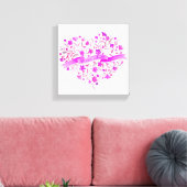 Bloemhart roze paars naam aquarel kunst canvas afdruk (Insitu (Woonkamer))