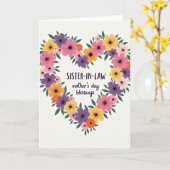 Bloemhart schoonzus kaart (Gele Bloem)