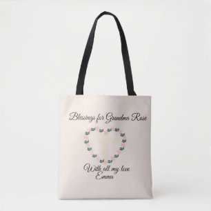 Bloemhart Segenswens voor een liefhebbende oma Tote Bag