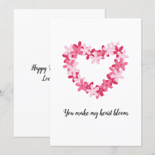 Bloemhart Valentijnsdag kaart