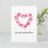 Bloemhart Valentijnsdag Vakantiewenskaart Kaart (Staand voorkant)