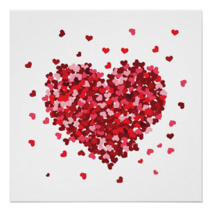 Bloemhart van liefde Valentijnsdag Perfect Poster