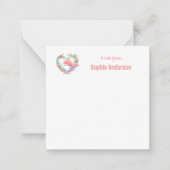 Bloemhart Walvis Liefdesnaam Notitiekaartje (Voorkant)