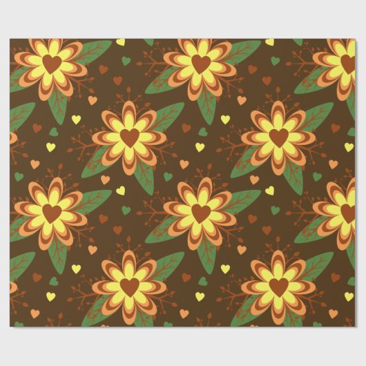 bloemharten inpakpapier (Vlak)