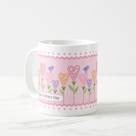 bloemharten Moederdag Koffiemok (Voorkant links)