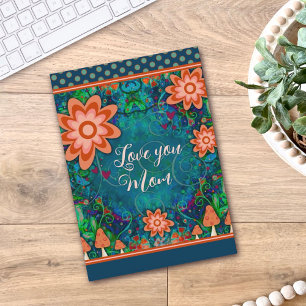 Bloemharten Paddenstoelen  Unieke Moederdag Kaart