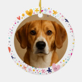 Bloemhartenvorm met eigen huisdierenfoto | Persona Keramisch Ornament (Achterkant)