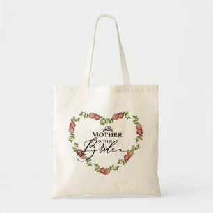 Bloemhartige moeder van de bruid tote bag