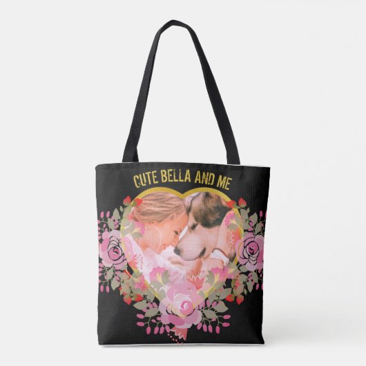 Bloemhartje foto Cherished Memories Tote Bag (Achterkant)