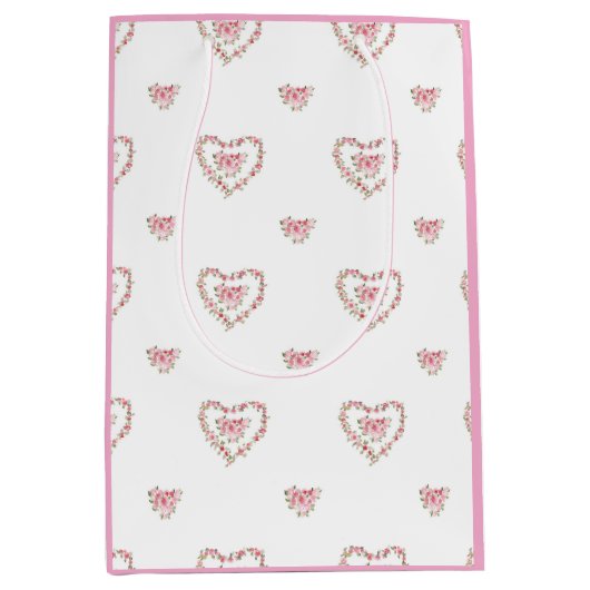 Bloemhartjes Valentijnsdag Medium Cadeauzakje (Voorkant)