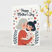Bloemhartjes Wenskaart Kaart (Gele Bloem)