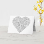 Bloemhartkaart: Aangepaste kleuring van volwassene Kaart (Gele Bloem)