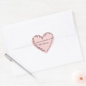 Bloemhartkrans Bibliotheek Roze Hart Sticker (Envelop)