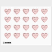 Bloemhartkrans Bibliotheek Roze Hart Sticker (Vel)