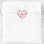 Bloemhartkrans Bibliotheek Roze Hart Sticker (Tas)