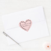 Bloemhartkrans Bibliotheek Roze Hart Sticker (Envelop)