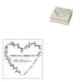 Bloemhartkrans Bibliotheek Rubberstempel (Gestempeld)