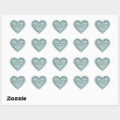 Bloemhartkrans Bibliotheek Rustiek Teal Hart Sticker (Vel)