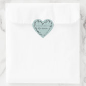 Bloemhartkrans Bibliotheek Rustiek Teal Hart Sticker (Tas)