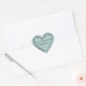 Bloemhartkrans Bibliotheek Rustiek Teal Hart Sticker (Envelop)