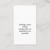 Bloemhartritme Oorbel Kaart Visitekaartje (Achterkant)