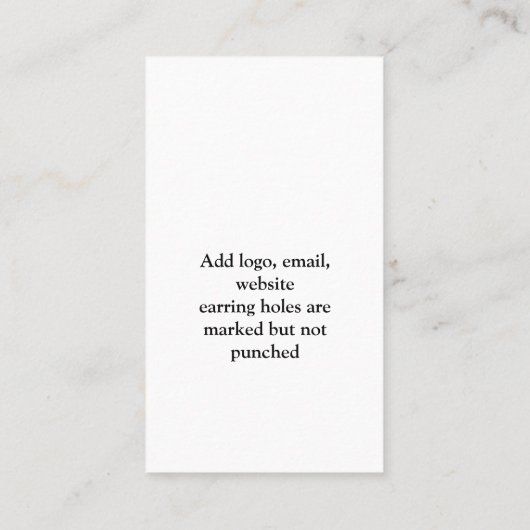 Bloemhartritme Oorbel Kaart Visitekaartje (Achterkant)