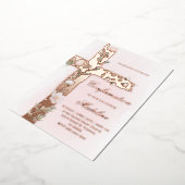 Bloemheilig kruis bevestiging folie uitnodiging (Gedraaid)